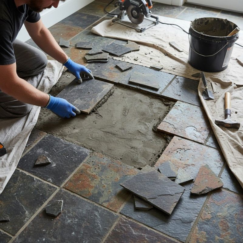Local Slate Tile Repair pros at work